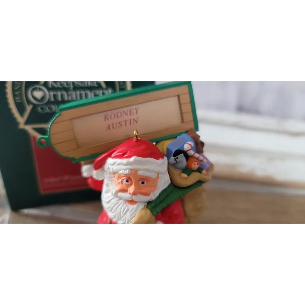 Hallmark visit from Santa 1989 Keepsake‎ handcrafted Ornament Xmas tree decor